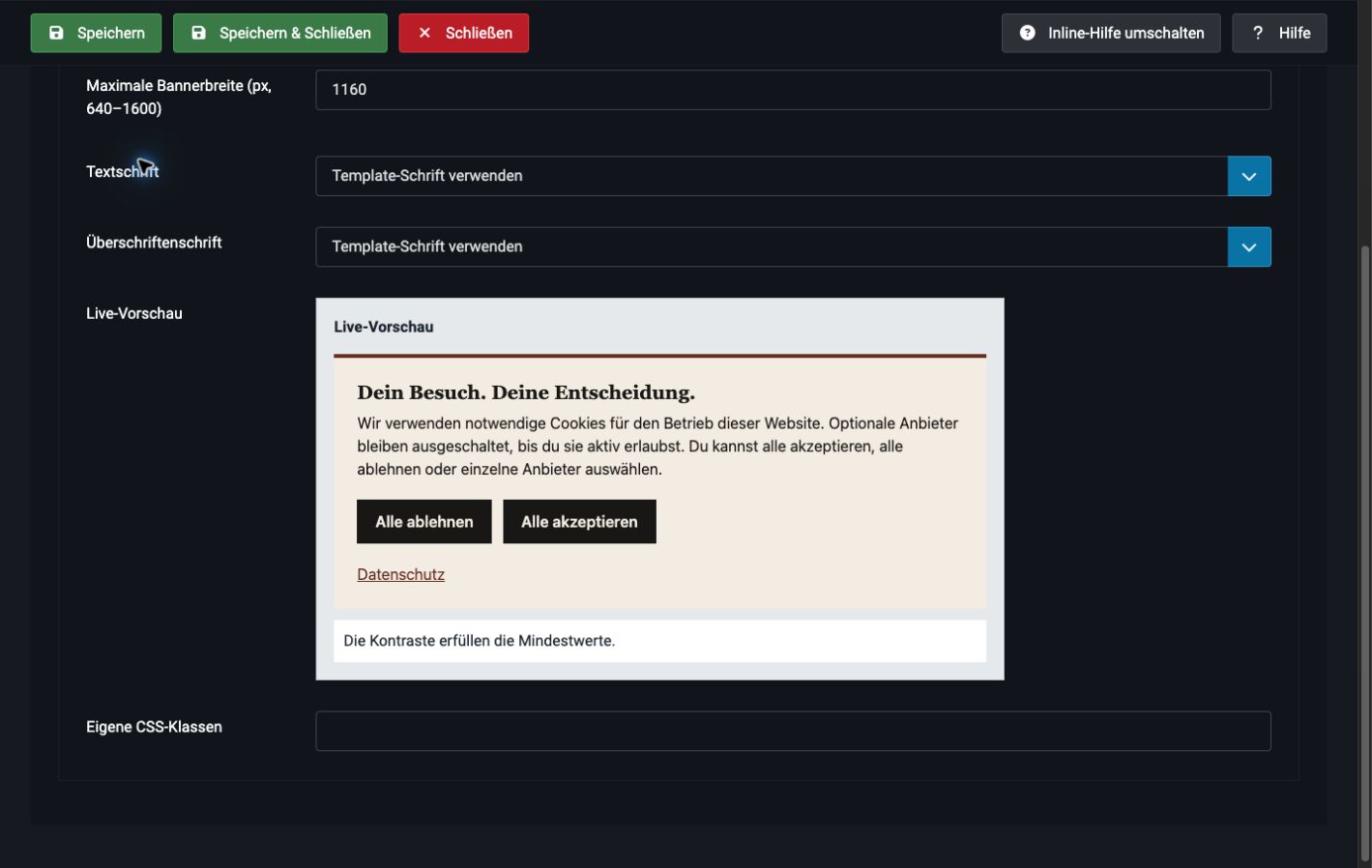 DLS Cookie Consent – Joomla Backend